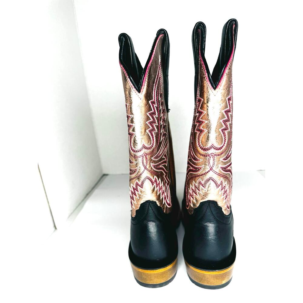 Ariat Futurity Flash Midnight Black Rose Gold Western Cowboy Boots Women’s 7.5B - Picture 9 of 10